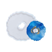 Epoksi Silikon Kalıp Dalgalı Ortası Delik Model 13.2 Cm Beyaz