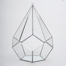 31x22x22cm Gümüş Geometrik Teraryum Cam Fanus Takı Aksesuar Çikolata Kutusu Çok Renkli