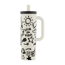 Straw Cup Viva La Vida Pipetli Paslanmaz Çelik Termos 800 Ml Renkli