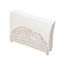 Sones Metal Vintage Dik Yemek Masası Kağıt Havlu Düzenleyici Gümüş