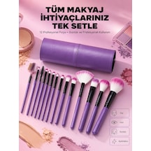 12 Parça Yumuşak Kıllı Makyaj Fırçası Seti Yüz Ve Göz Makyajına Uygun Profesyonel Kullanım - Lisinya 73231272