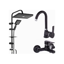 Siyah Duş Seti Takımı Siyah