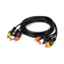 3RCA Erkek 3 RCA Erkek Kompozit Ses Video AV Kablosu - 5 Metre