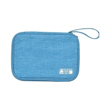 Novahub Mavi Şarj Cihazı Güç Bankası Cep Telefonu Flash Kart Usb Kablo İçin Elektronik Aksesuar Düzenleyici Taşıma Çantası MAVİ