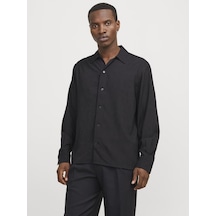 Jack & Jones Erkek Uzun Kollu Desenli Gömlek - Blatrend - 12278765 Black