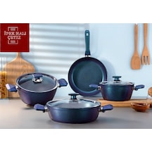 Polochef Alin Mavi 7 Parça Granit Tencere Seti