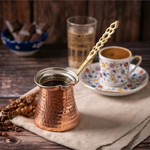 El Yapımı Dövme Bakır Cezve 3 Fincanlık 1. Kalite