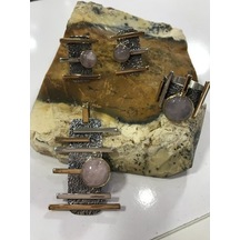 Pembe Kuvars Taşlı Gümüş Set 925 Ayar Taş (283946050)