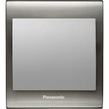 Viko Panasonic Thea Blu Tekli Anahtar Çerçeve Inox+beyaz, Kapak Metalik Beyaz