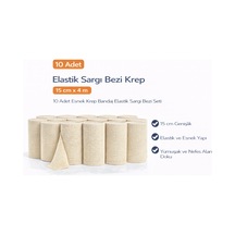 Elastik Sargı Bezi Krep 15 Cm X 4 M 10 Adet Esnek Krep Bandaj Elastik Sargı Bezi Seti