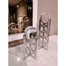 Crearthome Sena 2 li Toplu Gümüş Dekoratif Aksesuar SZR-298545