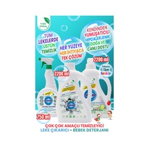 %100 Doğal Bitkisel Kokusuz Bebek Çamaşır Deterjanı-leke Çıkarıcı- Çok Amaçlı Konsantre Temizleyici 2200 ML