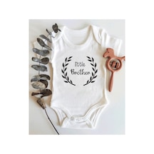 Babylimon Little Brother Kısa Kol Organik Bebek Body Beyaz - 133087657 Beyaz