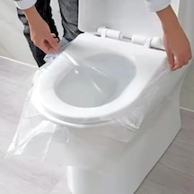 Klozet Kapak Örtüsü Dispenseri, Tek Kullanımlık Hijyenik - 50 Adet, Seyahat, Otel, Avm, Okul, Açık Ahşap