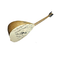 Uzun Sap Saz Bağlama Bağlama Kuş Dal İşleme Saz Bağlama