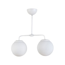 Lily Modern Tasarım Salon Mutfak Yatak Odası Beyaz Renk Beyaz Camlı 2 Li Avize Diğer