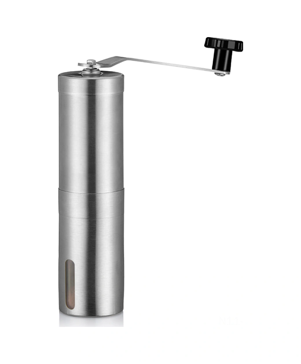 Xindoker El Fırçalı 304 Çelik Kahve Değirmeni, Ev Kullanıma Uygun, Taşınabilir, Ayarlandırabilir Tane, 30g Kapasite, Gümüş