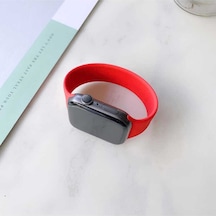 Apple Uyumlu  Watch 38mm Krd-31 Solo Loop Medium Kordon Kırmızı