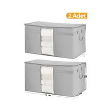Serstil 2 Adet - Pencereli Yastık Yorgan Hurcu 75 X 40 X 40 Cm - Antrasit A-2y