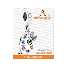 Ressam Paleti Sallantılı Charm Gümüş