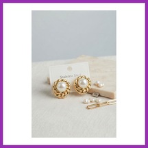 Bezos 316l Çelik Gold Renk İncili Model Kadın Küpe Bty
