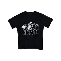 Stoned&Fame Erkek Siyah Ac-dc Baskılı T-shirt SIYAH