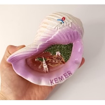 Küllük Kül Tablası Seramik İstiridye Deniz Kabuğu Türkiye Kemer Yazılı