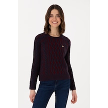 U.S. Polo Assn. Kadın Lacivert Bisiklet Yaka Kazak 50293048-VR033