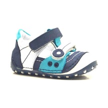 Hapshoe Hakiki Deri Mavi Cırtlı Yazlık Ilk Adım Ayakkabı (372301007) Mavi