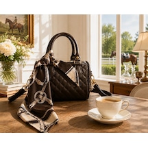 Housebags Riviera New Trend El Ve Omuz Çantası Acı Kahverengi
