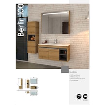 Evros Berlin 100 Cm Banyo Dolabı Boy Dolabı Dahil Ceviz