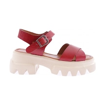 Dgn 144 Kadin Kalin Taban Çapraz Bantli Sandalet 144-207-R0309 Bordo