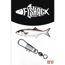 Fishack Paslanmaz Klipsli Fırdöndü Füme No: 8 12'li