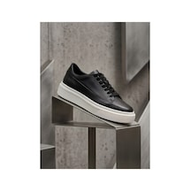 Crc Ayakkabı Orijinal Keçi Derisi Hakiki Deri Erkek Comfort Günlük Ayakkabı Sneaker Siyah