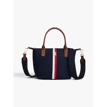 Tommy Hilfiger Popette Mını Tote Corp Kadın Mavi Çanta - Aw0aw19025