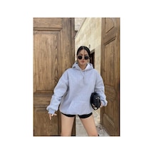 Blackjack Giyim Unisex Gri Sweatshirt Yeni Sezon Ürün Gri Melanj