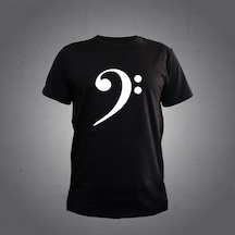 Herşey Nota Fa Anahtar Siyah T-shirt Unisex 001 Herşey Nota Fa Anahtar Siyah T-shirt Unisex 001