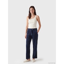 Lcw Dream Lacivert Beli Lastikli Kadife Kadın Pijama Alt