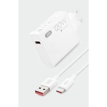 Subzero Sg38 120w Gan Type-c Kablolu Turbo Ev Tipi Şarj Aleti Salise Gösterir Beyaz