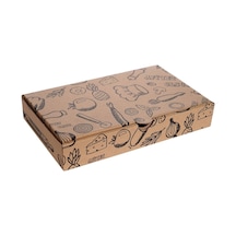 Mi x Baskılı Orta Pide Kutusu 32 x 16 x 4 CM  100 Adet