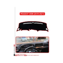 Peugeot 2008 2019-2021 Torpido Koruma Halısı Kırmızı Kenar