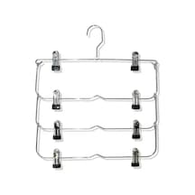 Chuangyinshop Siyah 8 Ayarlı Klipsli Katlanır Metal Pantolon Askısı - Gardırop Düzenleyici Siyah
