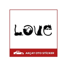 Cats Love Sticker Kedi Sticker Araç Sticker Kedi Araba Sticker