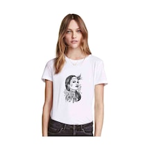 Gamblıng Girl Baskılı Beyaz Kadın Tshirt Gamblıng Girl Baskılı Beyaz Kadın Tshirt