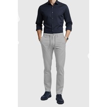 Deepsea Erkek Gri Esnek Kumaş Slim Fit Beli Lastikli Günlük Spor Pantolon 2601070 Gri