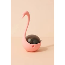 Kuğu Şeklinde Lazerli Ve Mama Hazneli Hacıyatmaz Kedi Oyuncağı Pembe