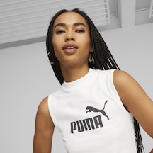 Puma Essential Slim Logo Kadın Beyaz Dik Yaka Atlet 67369502