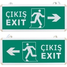Acil Çıkış Exit Tabela Sağ Sol Yön Armatür Ledli 3 Saat Akülü