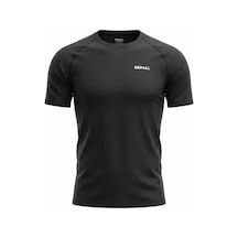 Nepall Pokalde Siyah Spor Fit Tişört Siyah Siyah