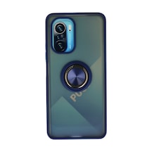 Redmi K40 Kılıf Montreal Yüzüklü Silikon Kapak - Lacivert Bz8683140224011